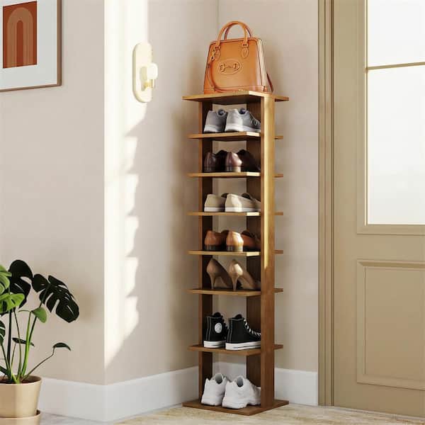 HONEY JOY 43.5 in. H 7-Pair 7-Tier Shoe Rack with Different Height