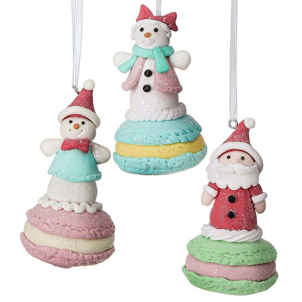 3 in. Claydough Macaroon With Friends Ornament (Set of 3)