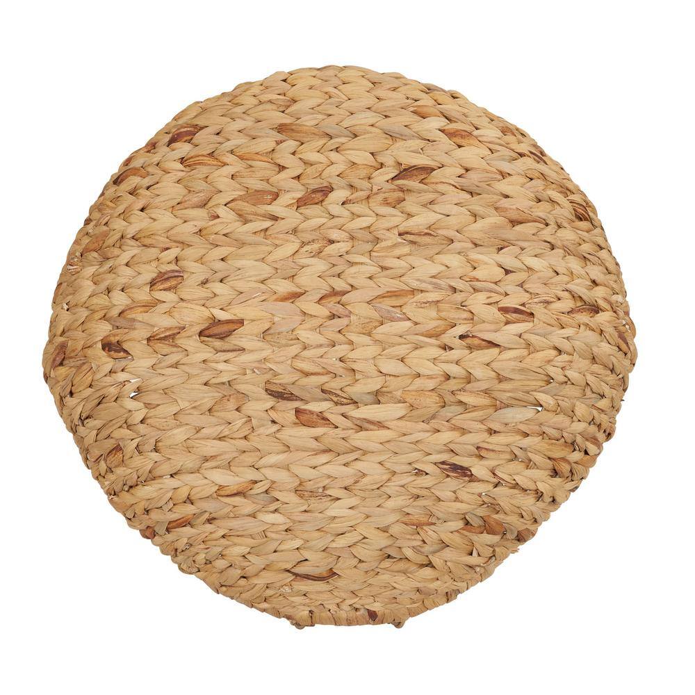 Natural Water Hyacinth Wicker Storage Basket with Handles