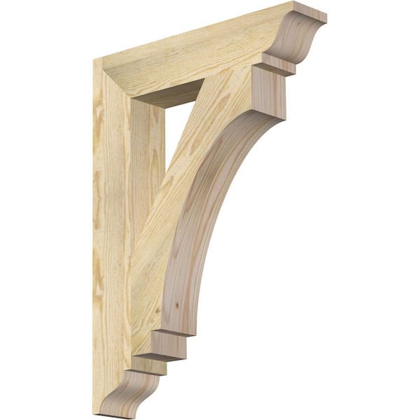 Ekena Millwork 4 in. x 28 in. x 20 in. Douglas Fir Imperial Traditional Rough Sawn Bracket
