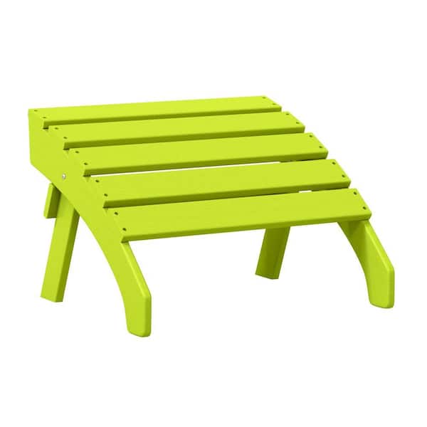 Altura Lime Plastic Outdoor Patio Weather Proof Folding Ottoman for Adirondack Chair