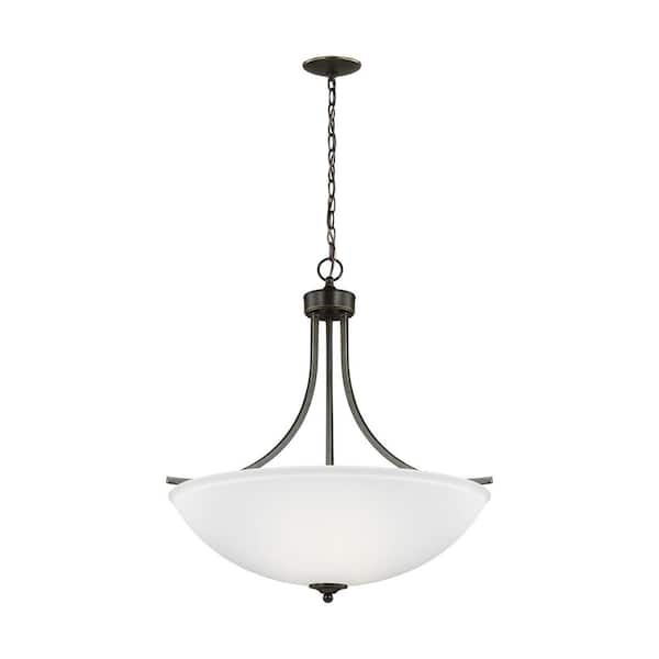 Generation Lighting Geary 4-Light Heirloom Bronze Pendant with LED Bulbs