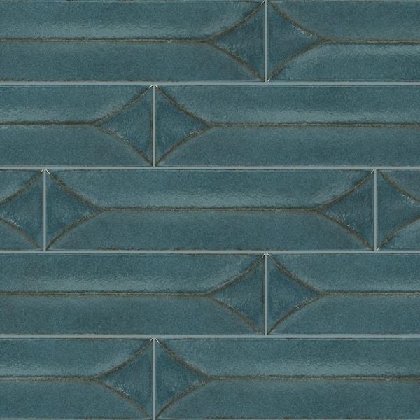 Terramater Laguna 3-1/2 in. x 15 in. Glossy Porcelain Wavy Wall Tile (8.08 sq. ft./case)