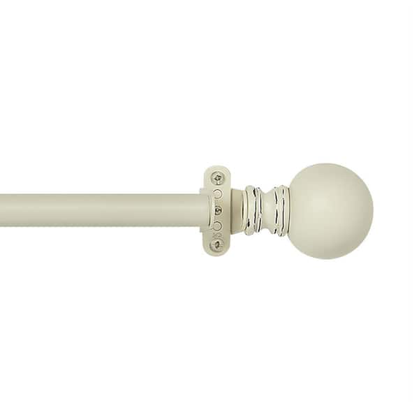Innovative Kerry 28 in. - 48 in. Adjustable 3/4 in. Single Wrap Around Curtain Rod in White Kerry Finials