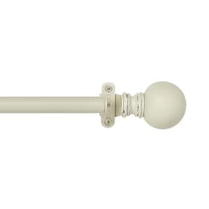 Innovative Kerry 66 in. - 120 in. Adjustable 3/4 in. Single Wrap Around Curtain Rod in White Kerry Finials