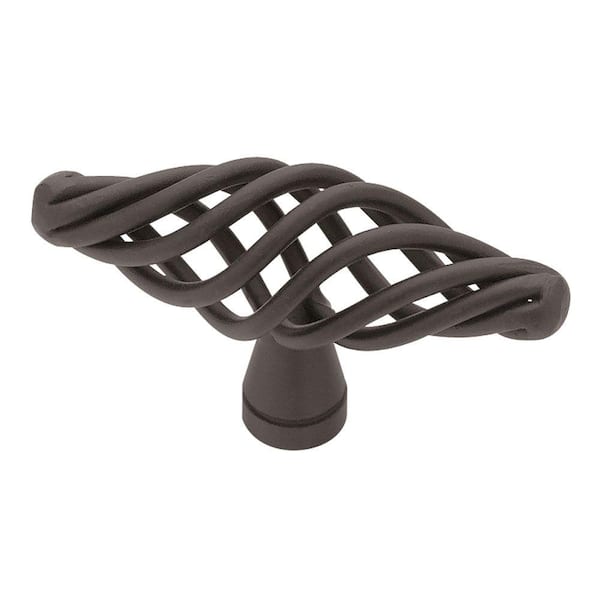 Liberty Large Birdcage 2-1/2 in. (63 mm) Matte Black Cabinet Oval Knob
