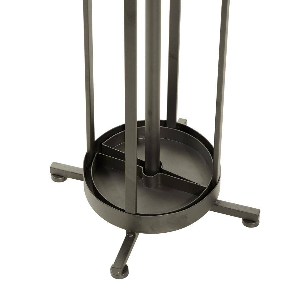 Black Fir Wood and Metal Industrial Coat Stand