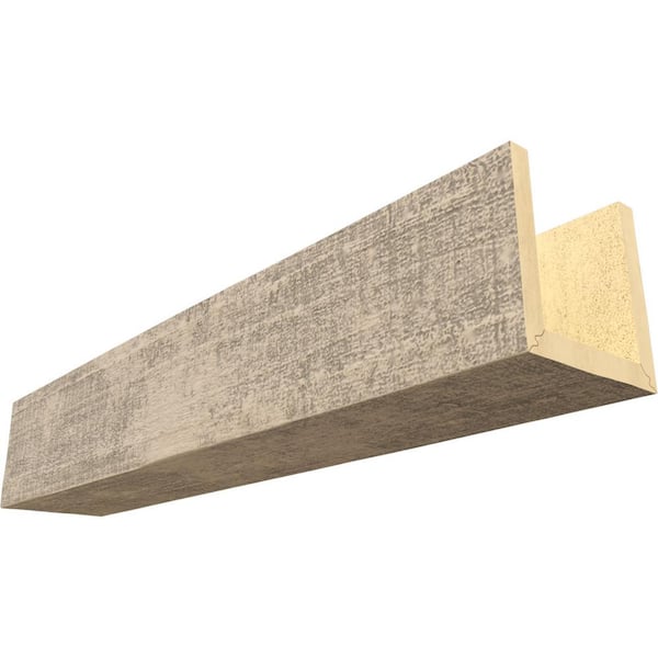 Ekena Millwork Endurathane 8 in. H x 10 in. W x 14 ft. L Rough Cedar Driftwood Faux Wood Beam