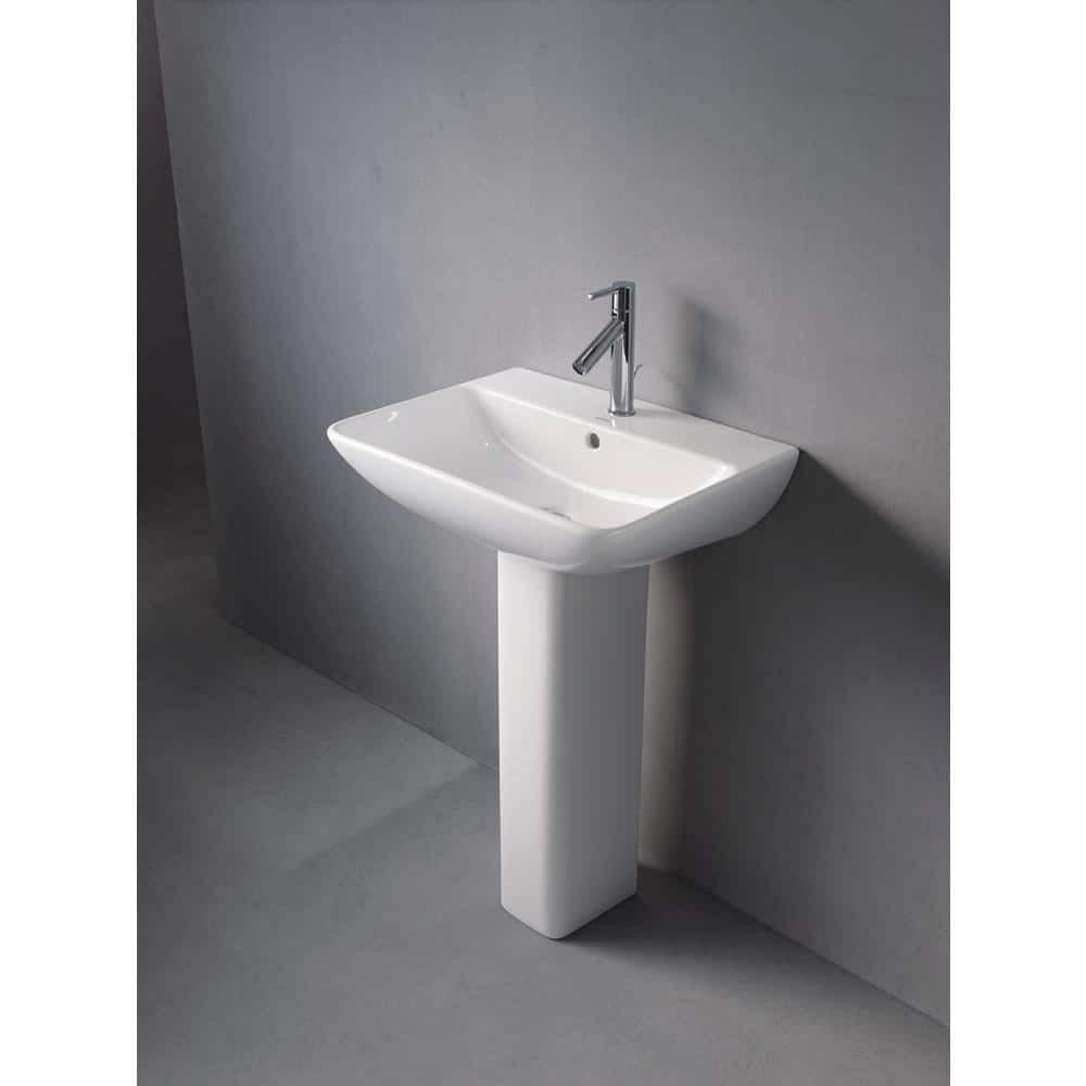 Starck Modern 24" White Ceramic Wall-Mount Bathroom Sink