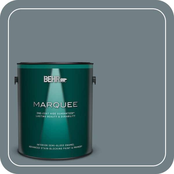 BEHR MARQUEE 1 gal. #BXC-48 Courtyard Blue Semi-Gloss Enamel Interior Paint & Primer