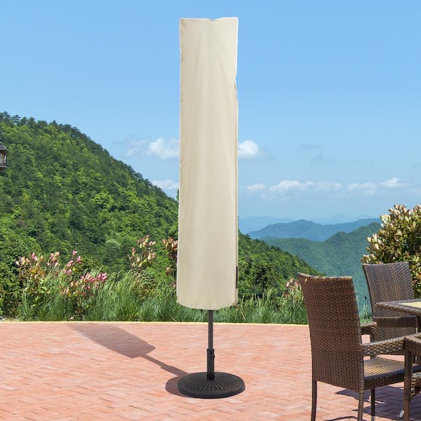 JOYESERY Fit for 7.5 ft. to 11 ft. Beige Patio Market Table Umbrella Covers