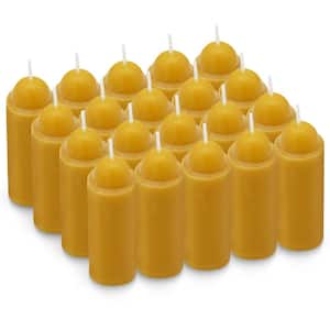 15-Hour Long Lasting Burning Yellow Natural Beeswax Camping Candles Compatible with Candle Lanterns (20-Pack)