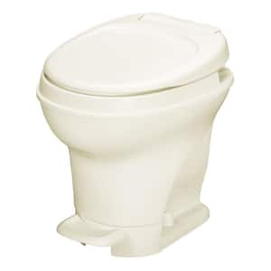 Aqua-Magic V 10 in. Rough-in 1-Piece .06 GPF Single Flush Foot Flush Round RV Toilet in Parchment