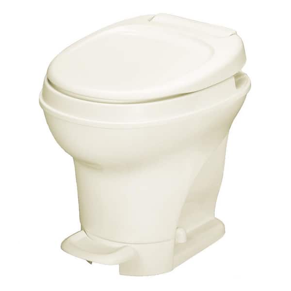 THETFORD Aqua-Magic V 10 in. Rough-in 1-Piece .06 GPF Single Flush Foot Flush Round RV Toilet in Parchment