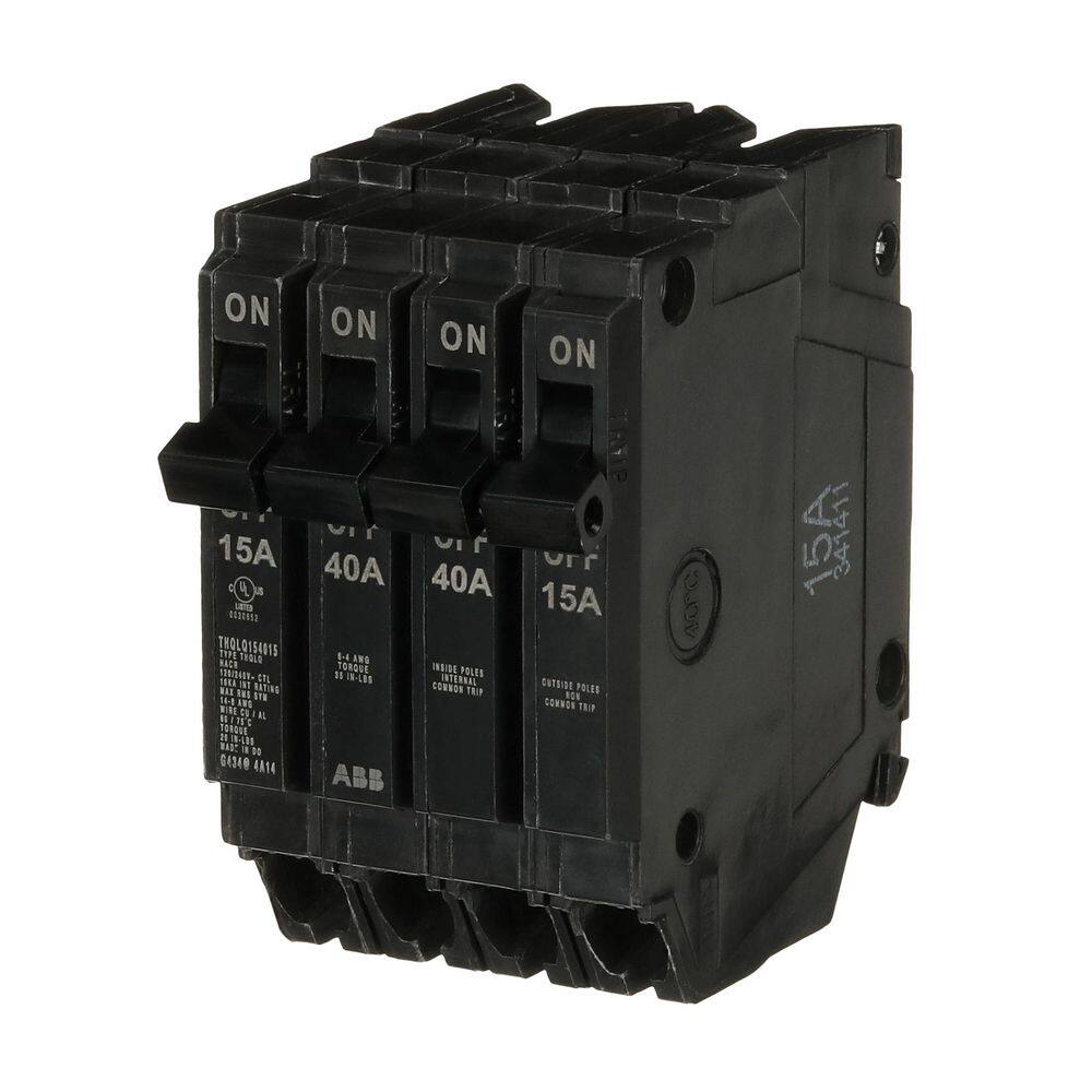 2-15 Amp Single-Pole 1-40 Amp Double-Pole Quad 120/240-Volts Circuit Breake