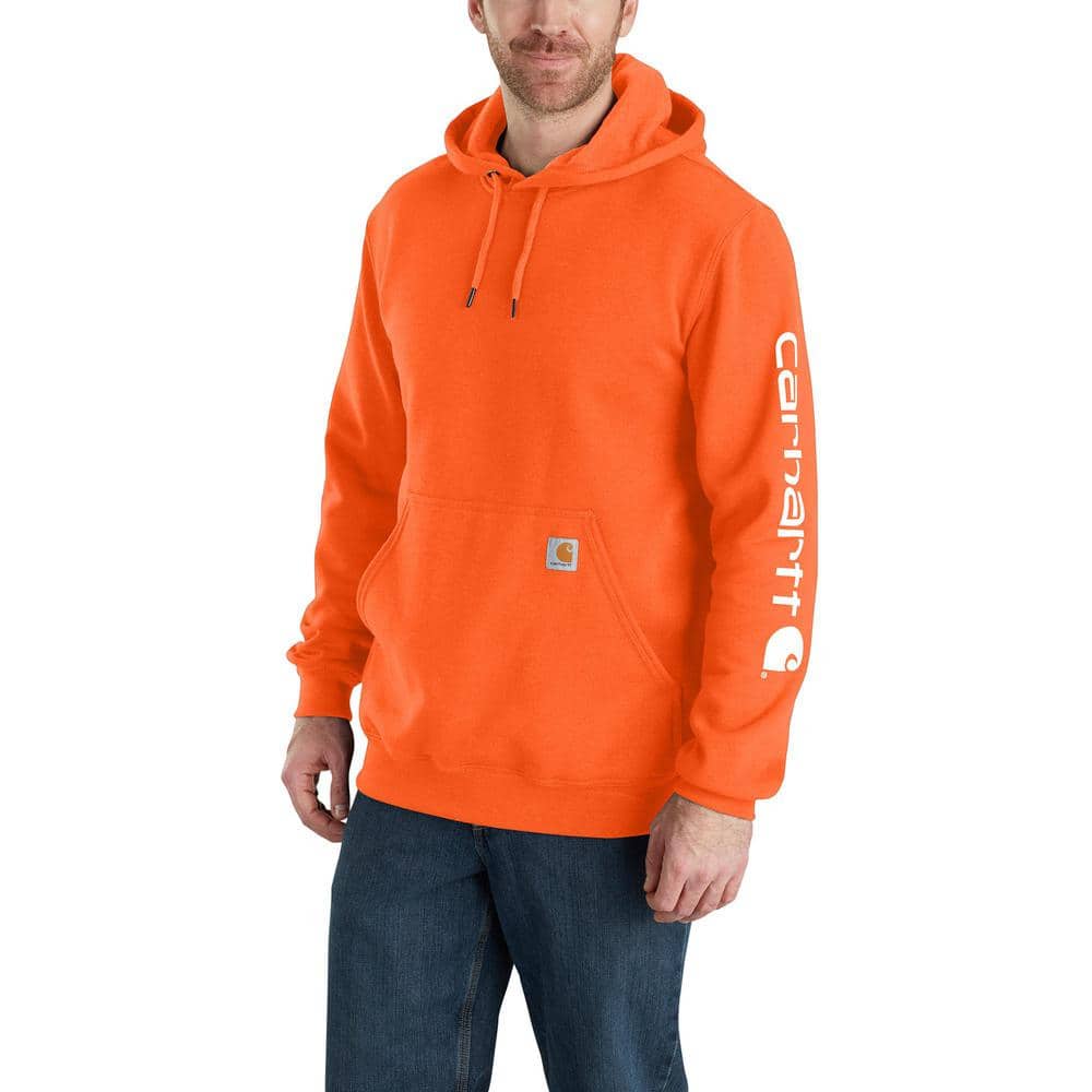 opfindelse Ælte bakke Carhartt Men's 3 X-Large Tall Brite Orange Cotton/Polyster Loose Fit  Mid-Weight Logo Sleeve Graphic Sweatshirt K288-BOG - The Home Depot
