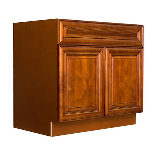 LIFEART CABINETRY Cambridge Assembled 42x34.5x24 in. Base Cabinet with 2 Doors and 1 Drawer in Chestnut