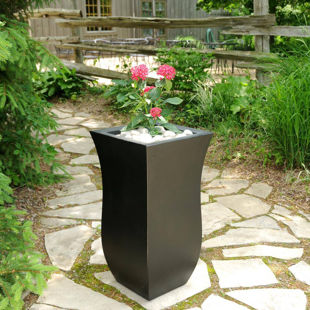 Valencia 30" Black Tall Polyethylene Outdoor Planter