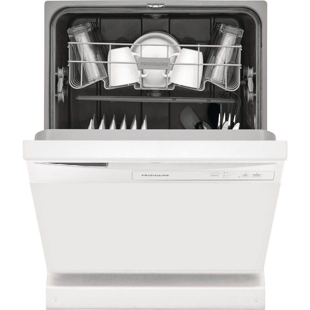 Frigidaire 24" White Built-In Front Control Dishwasher