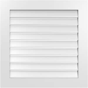 32 in. x 32 in. Rectangular White PVC Paintable Gable Louver Vent Functional