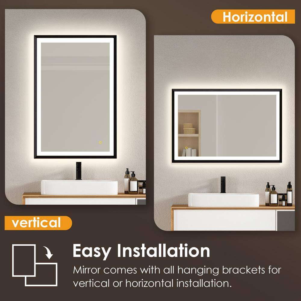 Apollo Gold Rectangular LED Vanity Mirror with Anti-Fog