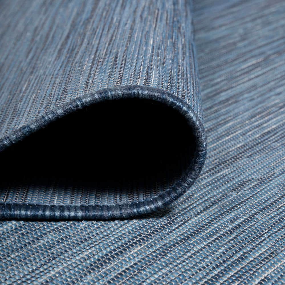 Ethan Blue Flatweave Synthetic 8' x 10' Area Rug