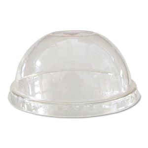Renew/Compost Clear Disposable Plastic Cup Lids, Cold Drinks, Dome, Fits 9 oz. to 24 oz. Cups, 100/Pack, 10 Packs/Carton