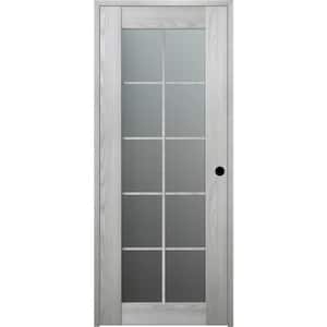 Vona 36 in. x 80 in. Left-Hand 10-Lite Frosted Glass Ribeira Ash Wood Composite Single Prehung Interior Door