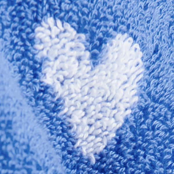 Star Cotton Bath Towel - Blue Hearts, Size 16 in. x 30 in. | The Company Store