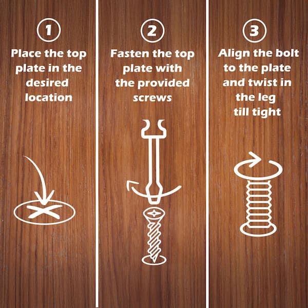 Waddell - Heavy Duty Top Plate - 5.5 in. x 3 in. - 16G Steel Mounting Hardware - Furniture Leg Easy Installation