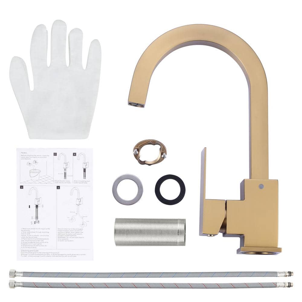 Brushed Gold Stainless Steel Single Handle Bar Faucet