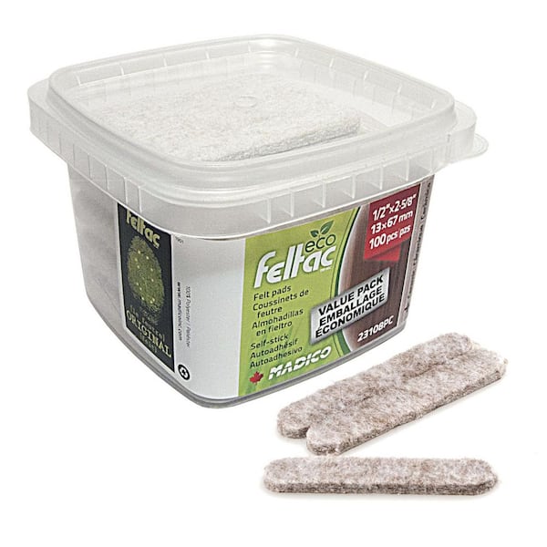 Richelieu Hardware (100-Pack) ECO FELTAC 2 5/8 in. (67 mm) x 1/2 in. (13 mm) Beige Self-Adhesive Felt Pads