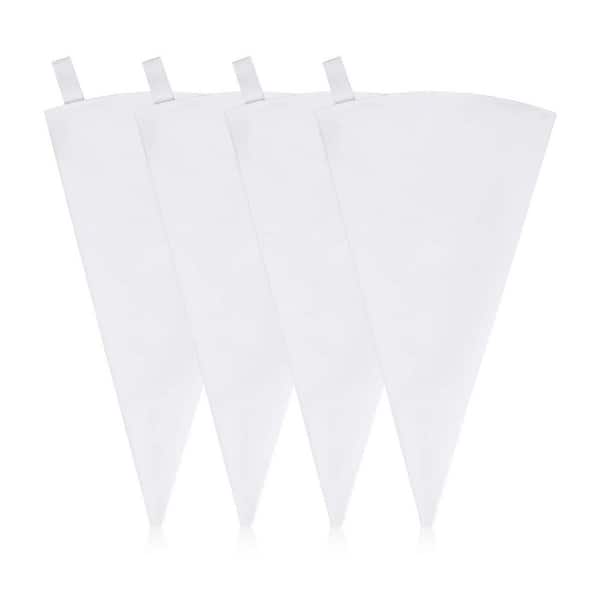 Pastry Series 16 in. Cotton Cloth White Reusable Pastry Bags with Easy Clean Feature 4 Pack Cake Decorating