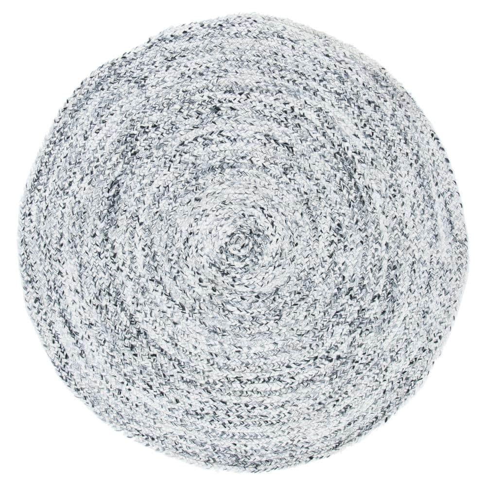 Braided Ivory Black 5 ft. x 5 ft. Border Chevron Round Area Rug price history on PriceWatchPro