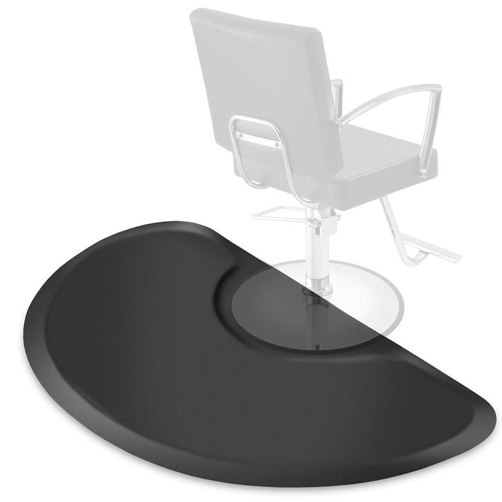 Black 36 in. x 48 in. x 1 in. Semi Circle Anti-Fatigue Mat