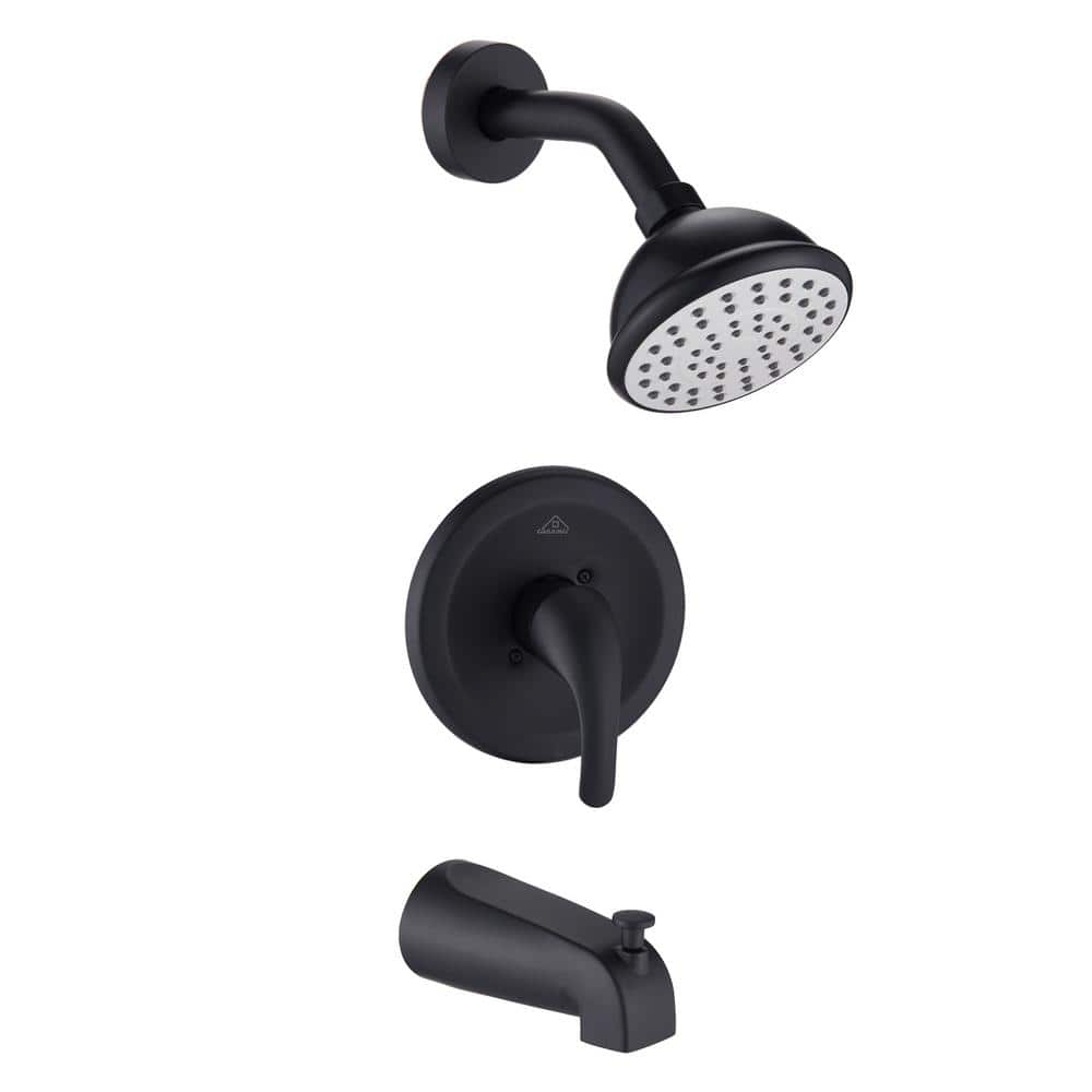 CASAINC Single-Handle 1-Spray Tub And Shower Faucet In Matte Black ...