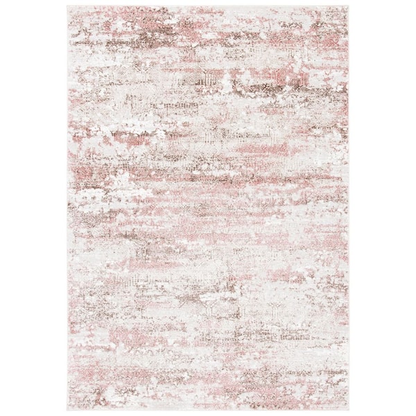 Meadow 9 ft. x 12 ft. Beige/Pink Distressed Abstract Area Rug