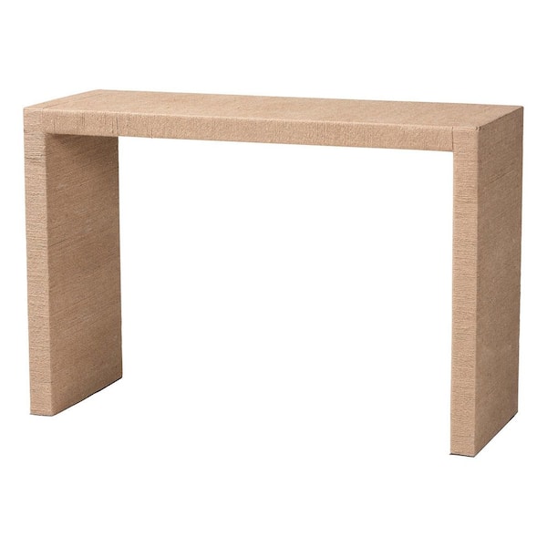 bali & pari Colandra 47.2 in. Natural Jute Rectangle Wicker Console Table