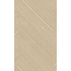 Beige Herringbone Geometric Machine Washable, 57 sq.ft. Non-Woven Non-Pasted, Double Roll Wallpaper