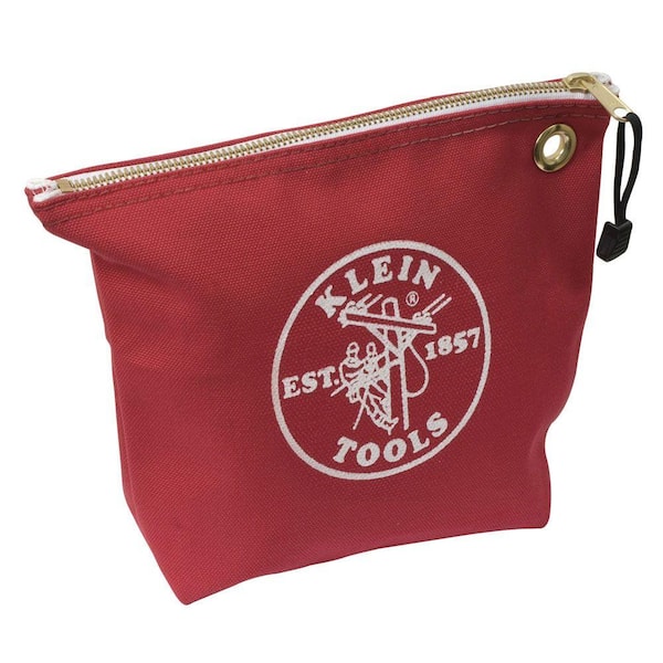 Klein Tools 10 in. Consumables Red Canvas Zipper Bag