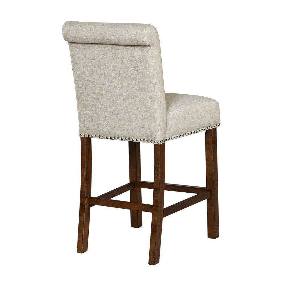 Wildon Home® Upholstered Counter Stool With Nailhead Trim Set Of 2