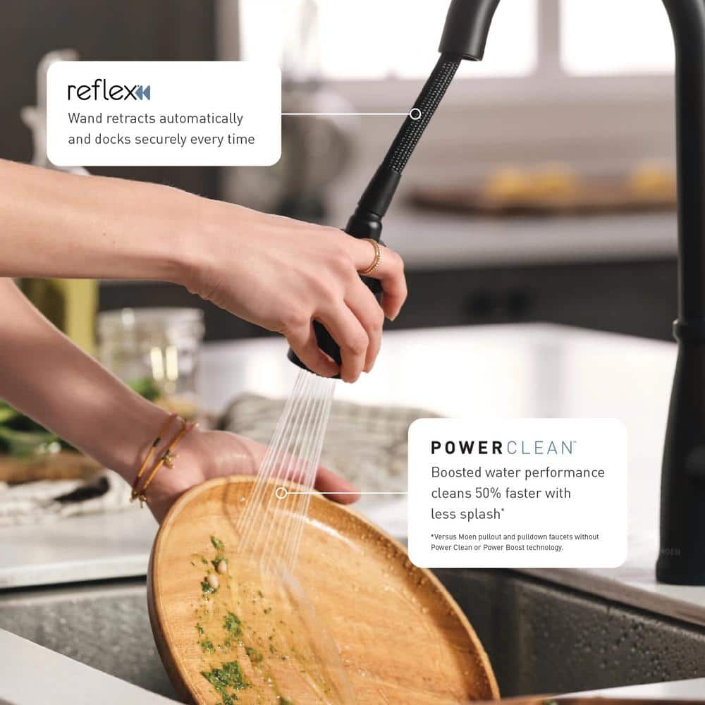Matte Black Pull-Down Sprayer Kitchen Faucet with Soap Dispenser