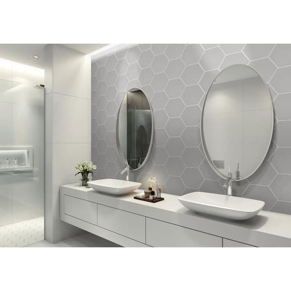 Revestimientos para ducha - Geometrical Tile Mix Grey Dimensión LxA: 1 x  190x80cm Material: Lámina dura Smart