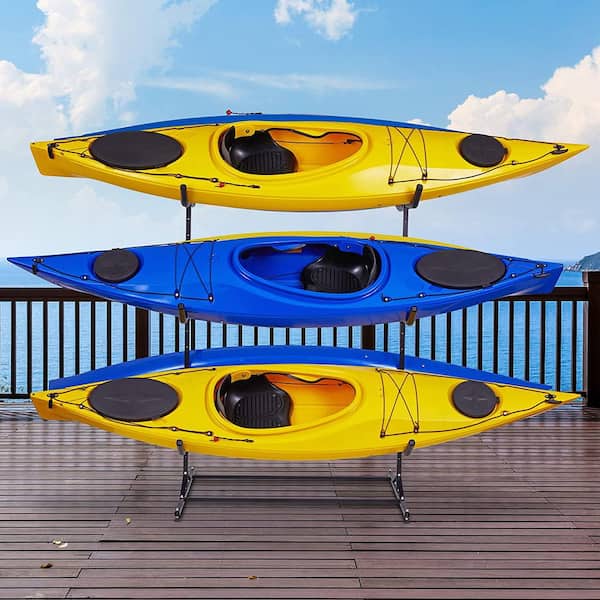 RaxGo Kayak Storage Rack, Indoor & Outdoor Freestanding for 2 Kayak
