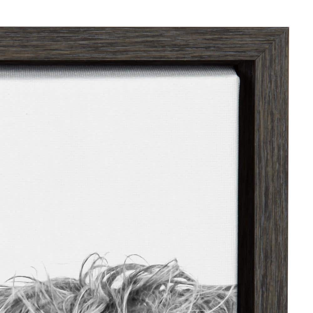 Sylvie Highland Cow Black and White Framed Canvas Art