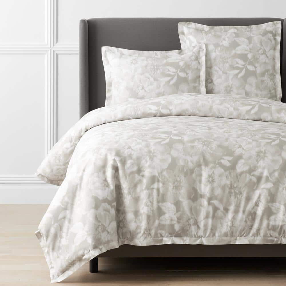 Legends Luxury Evora Beige Floral King Sateen Duvet Cover