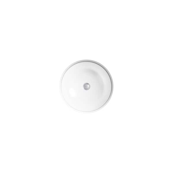 Caxton 16-1/4 in. Round Bathroom Sink in White Without Overflow Drain