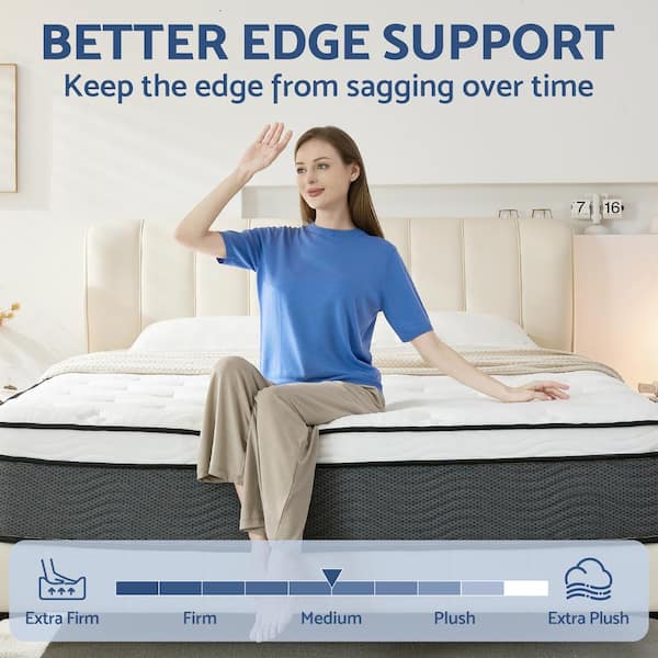 ベッドフレーム New Bed matress double size BedNew Hybrid Mattress, Full, Medium, Pocket Spring 12 in. Pillow