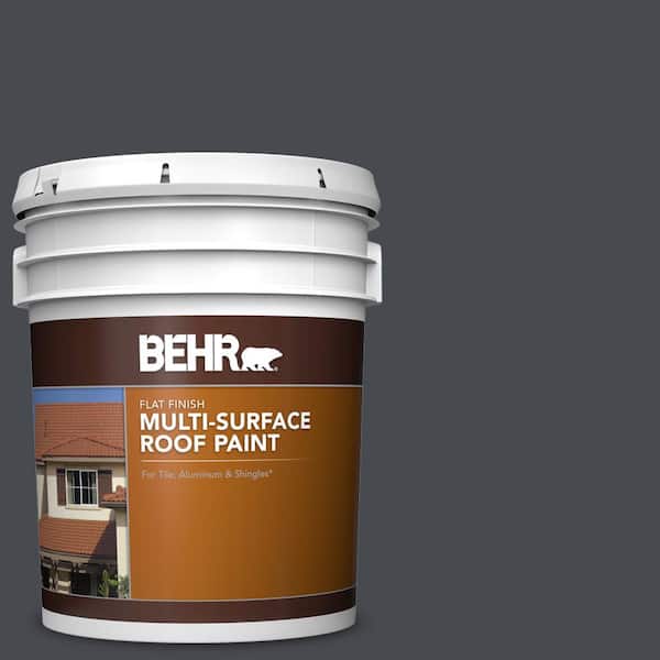 BEHR 5 gal. #N500-7 Night Club Flat Multi-Surface Exterior Roof Paint