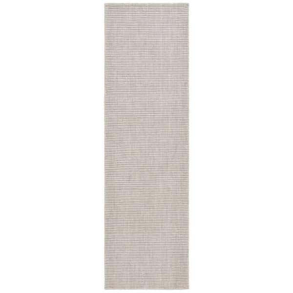 Himalaya 2 ft. x 8 ft. Light Gray Crosshatch High-Low Runner Rug